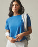 Women's Hemp Jersey Crew Tee - Classic Blue